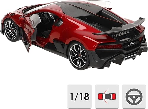 Miniatura 4 de Bburago 18-11045R Bugatti Divo 118 Escala Modelo de coche, rojo