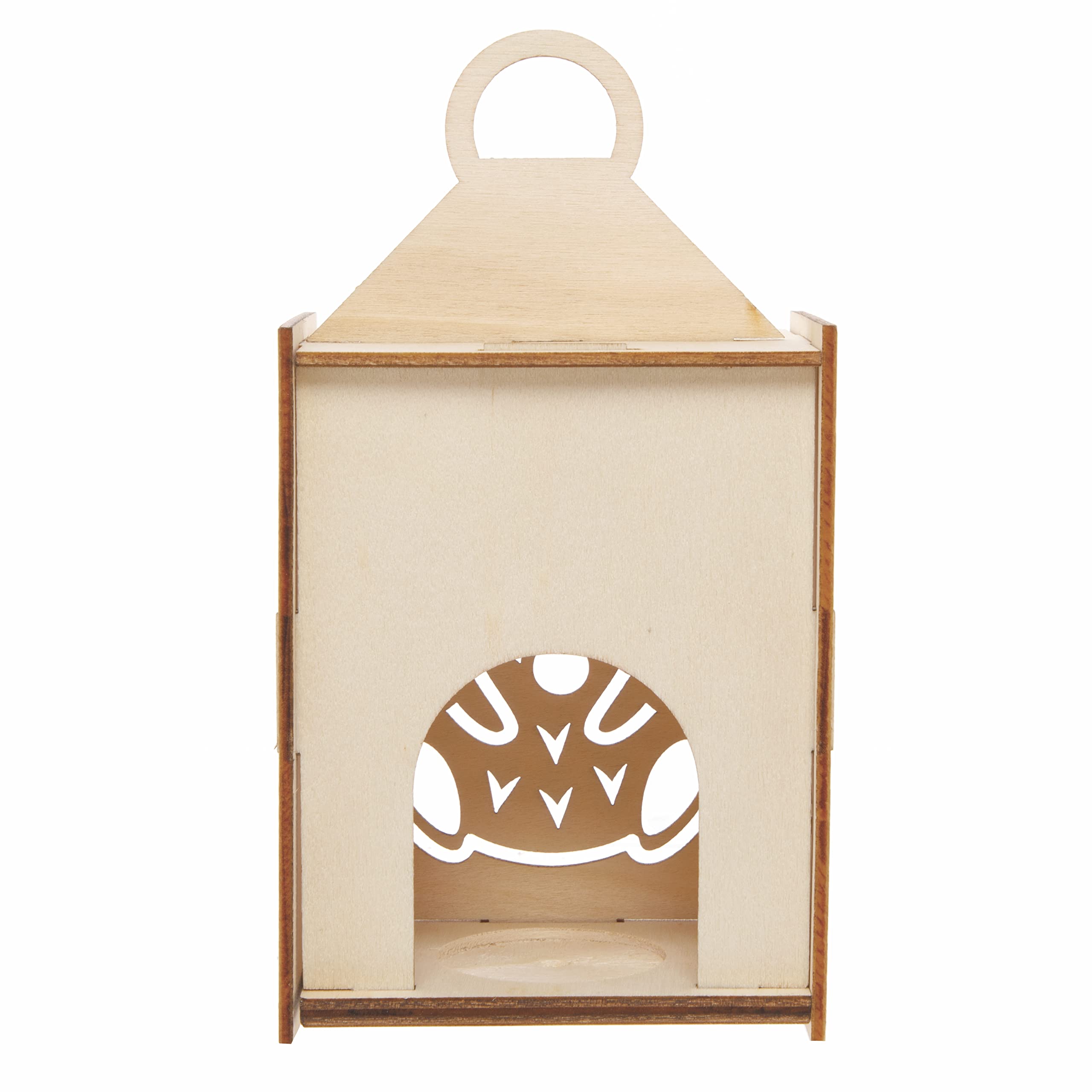 Baker Ross FE726 Lampion ze zwierzętami leśnymi – 3 sztuki, drewniany zestaw do majsterkowania dla dzieci, jesienne sztuki i rzemiosła dla dzieci do zabarwienia, dekoracji i prezentacji