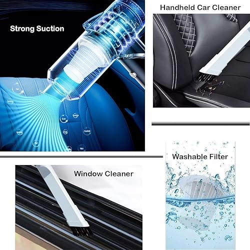 Miniatura 3 de Mini aspiradora para, teclado 2 en 1, aspiradora inalámbrica de mano, aspiradora de coche con motor sin escobillas, alta potencia, 120 W,