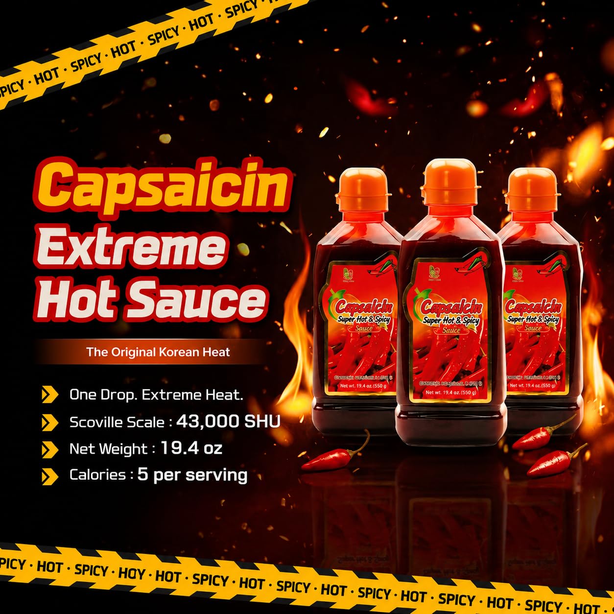 Korean Food_Chungwoo_Capsaicin Sauce_550g_Hot Spicy Dressing for Korean Meal Christmas Gifts