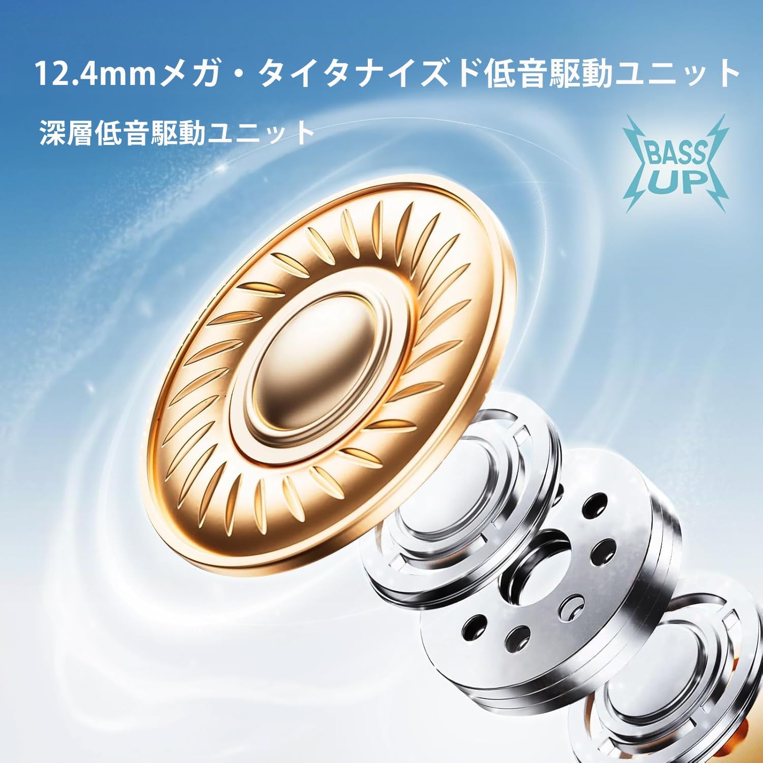 Diagram of 12.4mm dynamic bass driver components