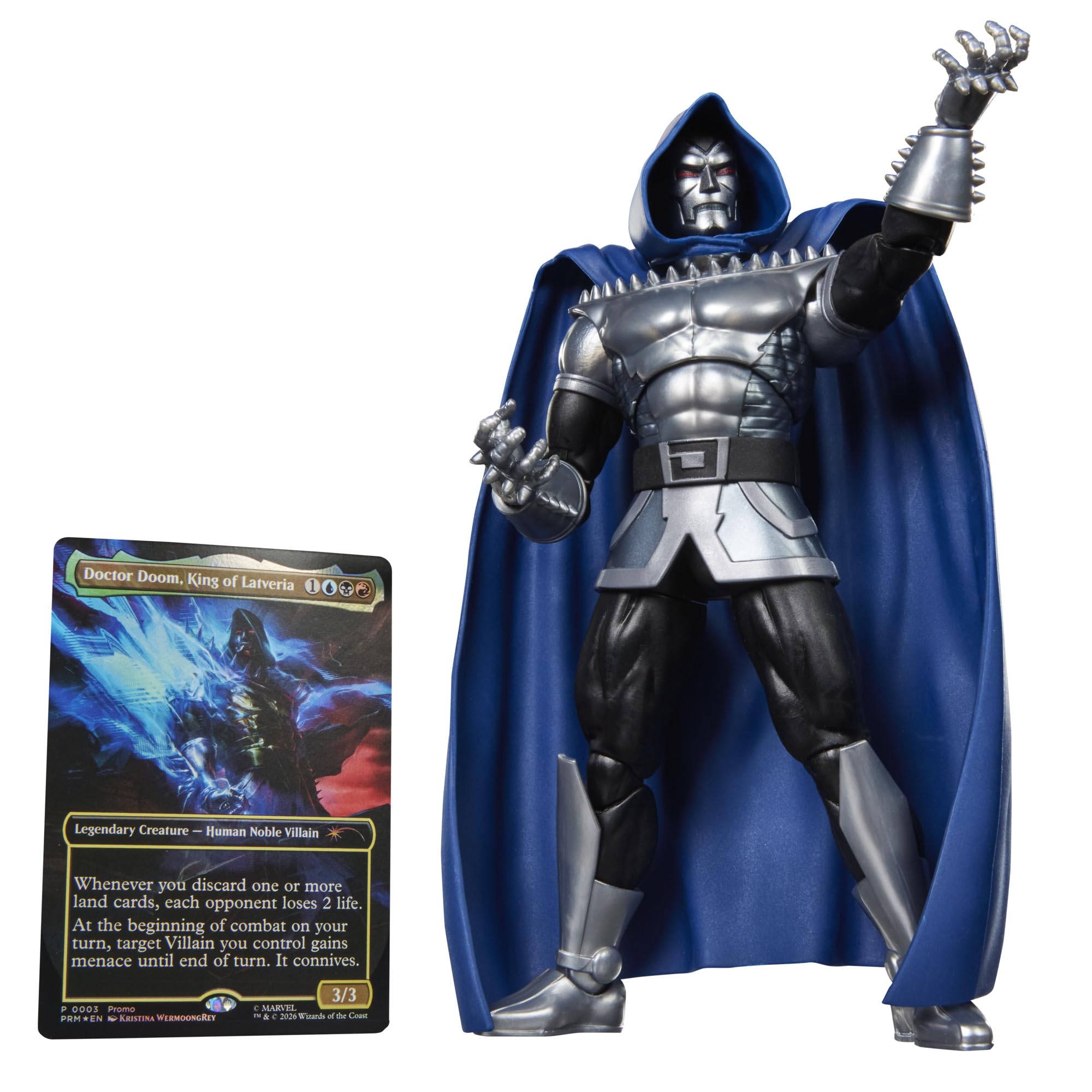 Marvel Legends Series Marvel Super Heroes Magic: The Gathering Doctor Doom 2099, 15-cm Action Figure Toy plus Exclusive Foil Collectible Card Game Trading Card