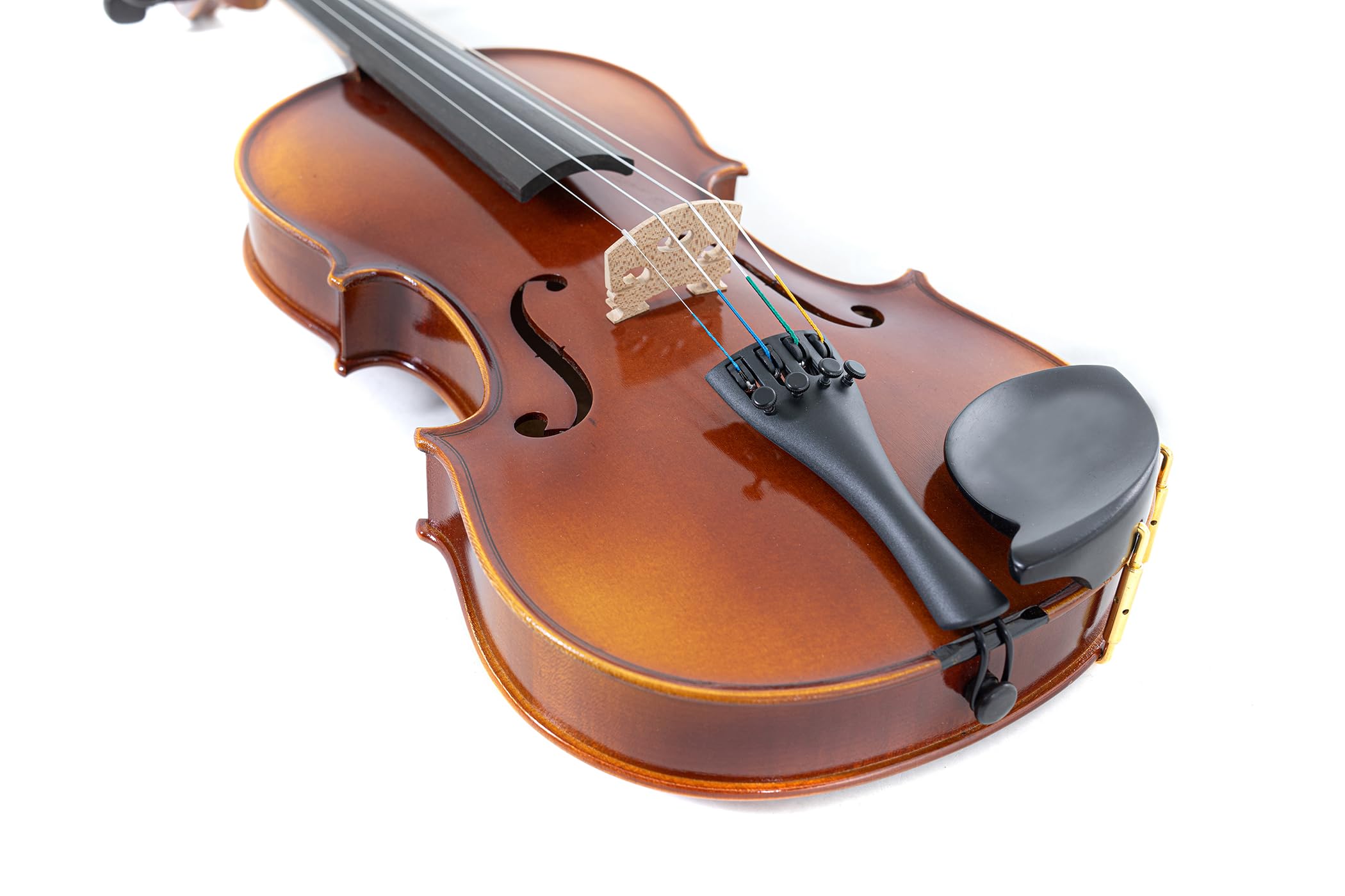 GEWA Conjunto de violín Allegro VL 1 para zurdos – 4/4 listo para tocar, arce europeo macizo y abeto europeo, barnizado a mano, arco de Massaranduba, cuerdas Larsen Aurora, estuche rígido para violín