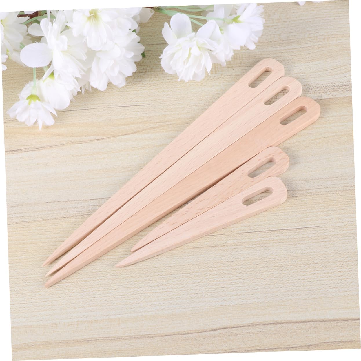 Anneome 5pcs DIY Crafts Tools Wood Weaving Crochet Needle Loom Stick Tapestry Weaving Tools for Loom