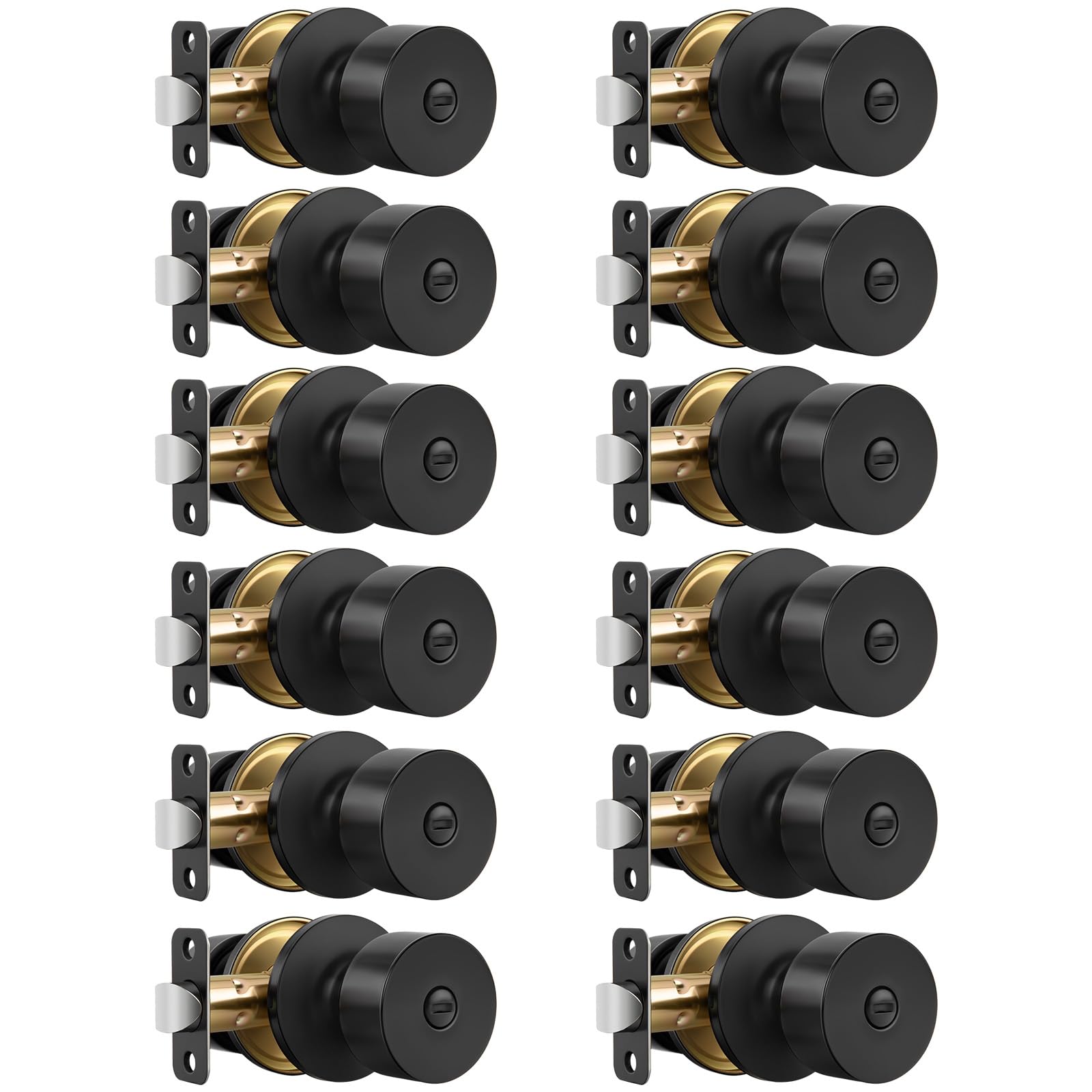 Haidms Matte Black Closet Door Knobs - 6 Pack -22