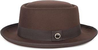 Fedora Hats for Men & Women Pork Pie Hat Flat Top Felt Hats Panama Wide Brim Dress Hat