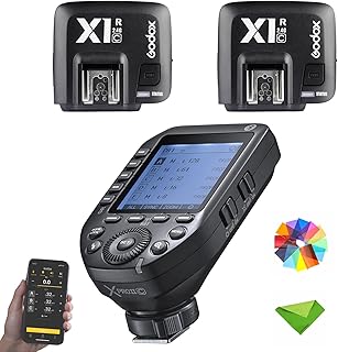 Gatilho Godox XProII XProII-C XProIIC com 2 × Receptor Godox X1R-C para Canon, Transmissor sem fio Godox Flash TTL 2.4G HSS 1/8000S Conexão Bluetooth, Gatilho de tela grande para câmeras Canon EOS
