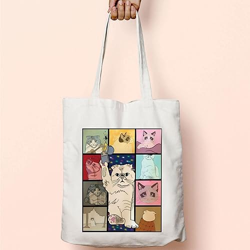 Miniatura 6 de TOBGBE Bolsa de lona de viaje estética de música para cantante, cubierta de álbum, mercancía de regalo para los amantes de la música, Blanco sucio