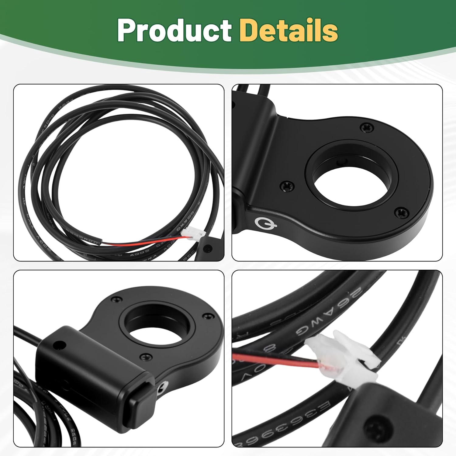 36V Ebike Power Switch Replace for D3F, D2F, Compatible with Jetson Bolt Pro, Bolt Up, Atlas, DYU Electric Bike, w/Cable 2 Wire 4 Pin