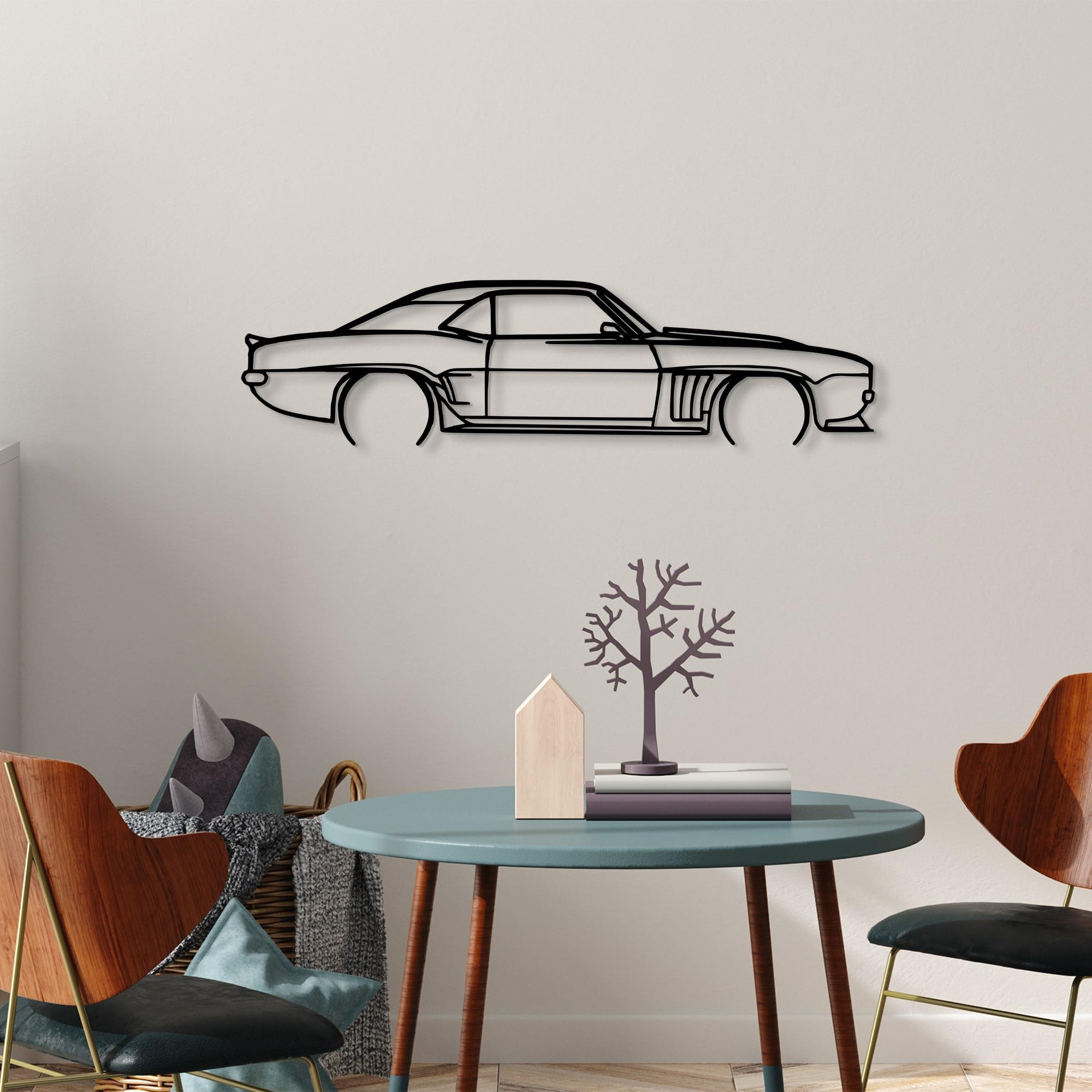 Hanah Home Stylish Black Decorative Metal Wall Accessory, 70 x 18 cm, 100% Metal, 1.5 mm Thickness, Easy Wall Mounting, Perfect for Modern Decor