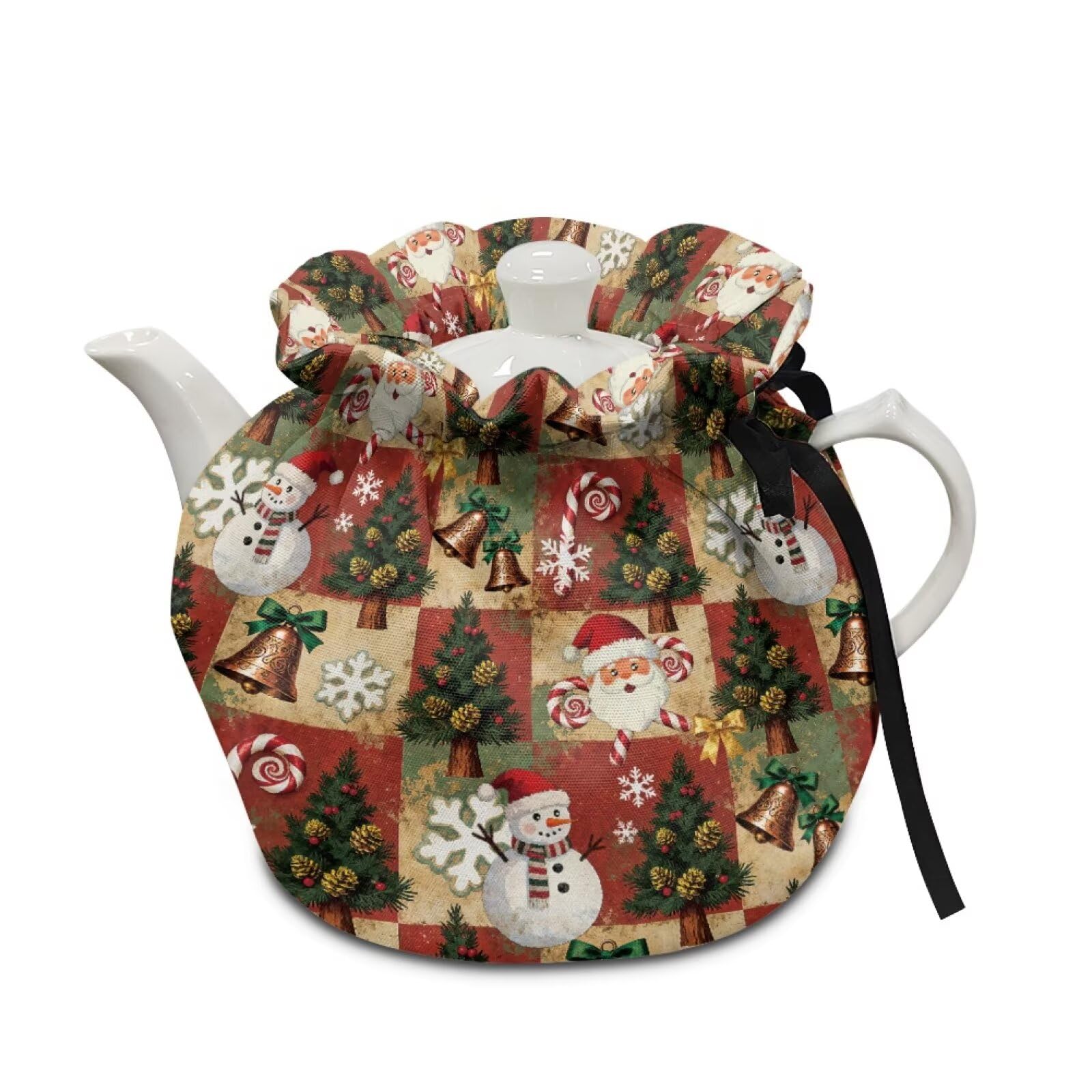 Christmas Tea Cosy for Teapot Insulated Kettle Cover Thicken Breakfast Warmer Kitchen Teapot Dust Covers Washable Tea Cozy Tabletop Decorations for Afternoon Tea Coffee Party