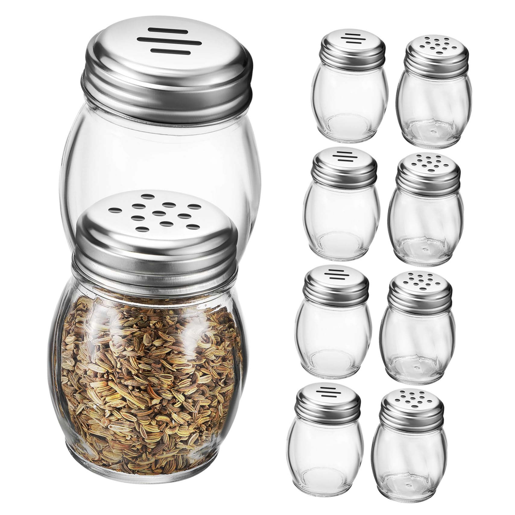 Alipis Compact Glass Jars Shakers Spices Bottles for Cooking Camping and Parties