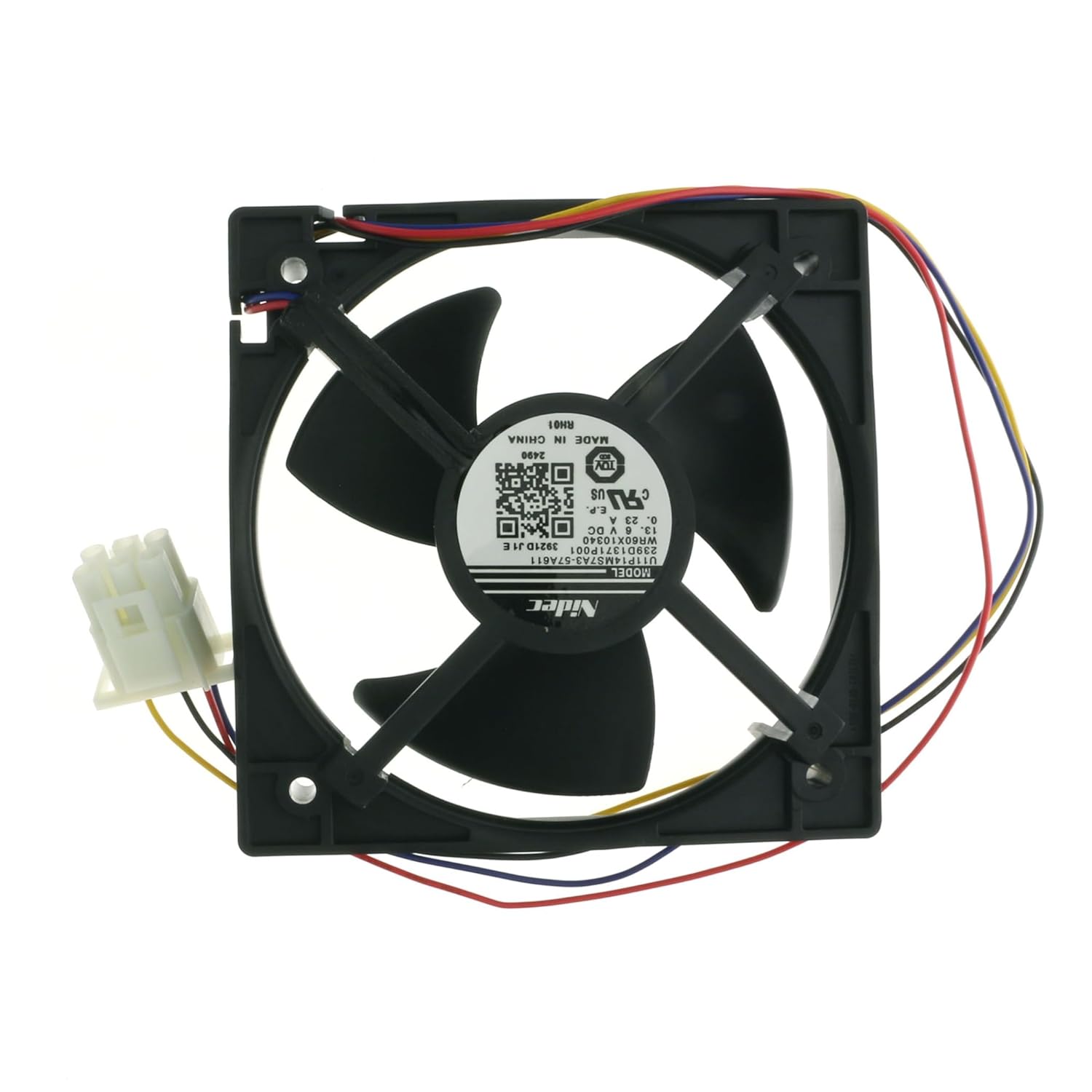 WR60X25858 Evaporator Motor DC Fan for GE Refrigerator WR60X10340 WR60X35669 WR60X35206 WR60X10352 WR55X11152 U11P14MS7A3-57A611 239D1371P001 AP6891698 PS12727431 13.6V DC 4.45x4.45 Inch