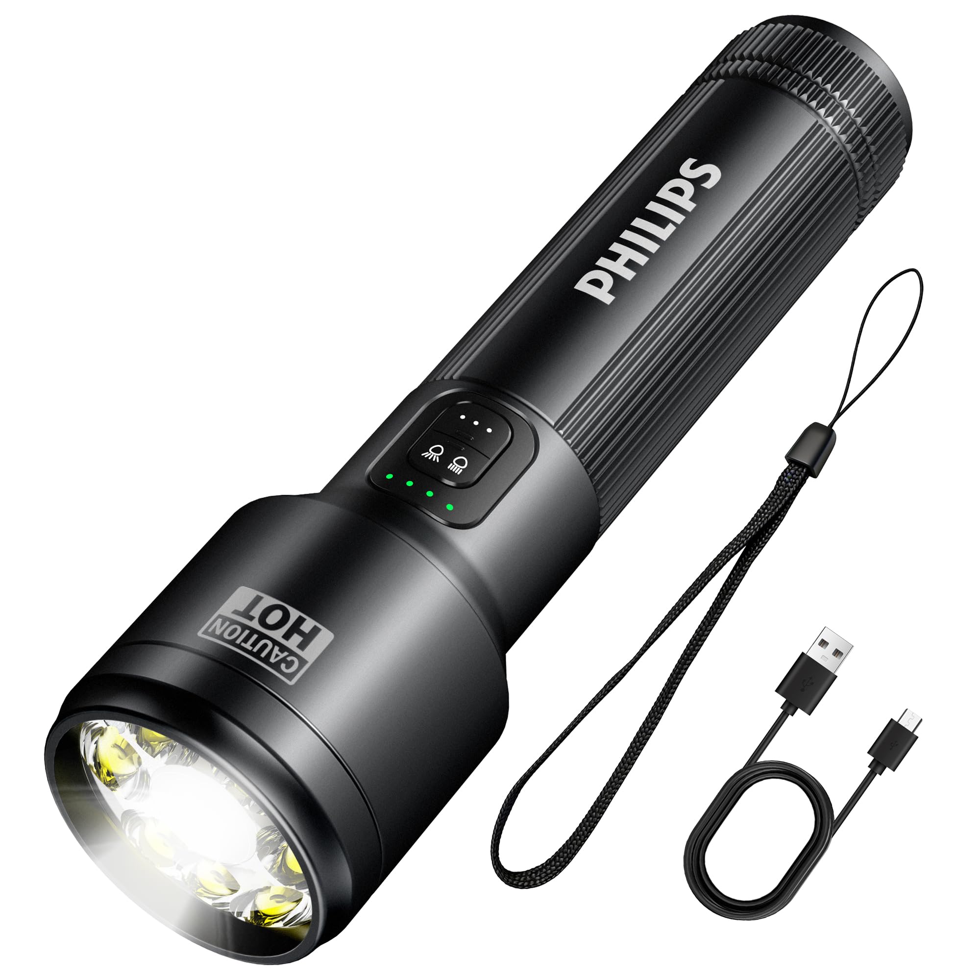 Philips SFL2154 Rechargeable EDC Tactical Flashlight, 3500 High
