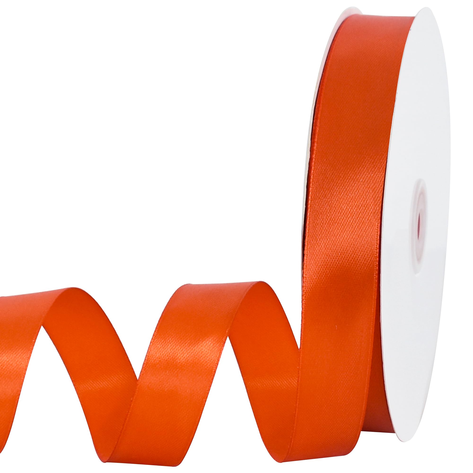 Photo 1 of TONIFUL 7/8 Inch x 100yds Orange Satin Ribbon Thin Solid Frabic Ribbons for Gift Wrapping, DIY Crafts Bows, Floral Bouquets, Christmas Wedding Party Valentine's Decor,Thanksgiving,Halloween