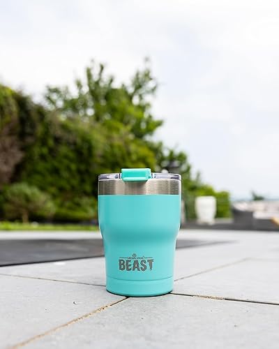 Miniatura 4 de Beast Vaso de 10 oz de Acero Inoxidable con Aislamiento al Vacío para Café y Hielo de Doble Pared Termo de Viaje (Azul Aguamarina)