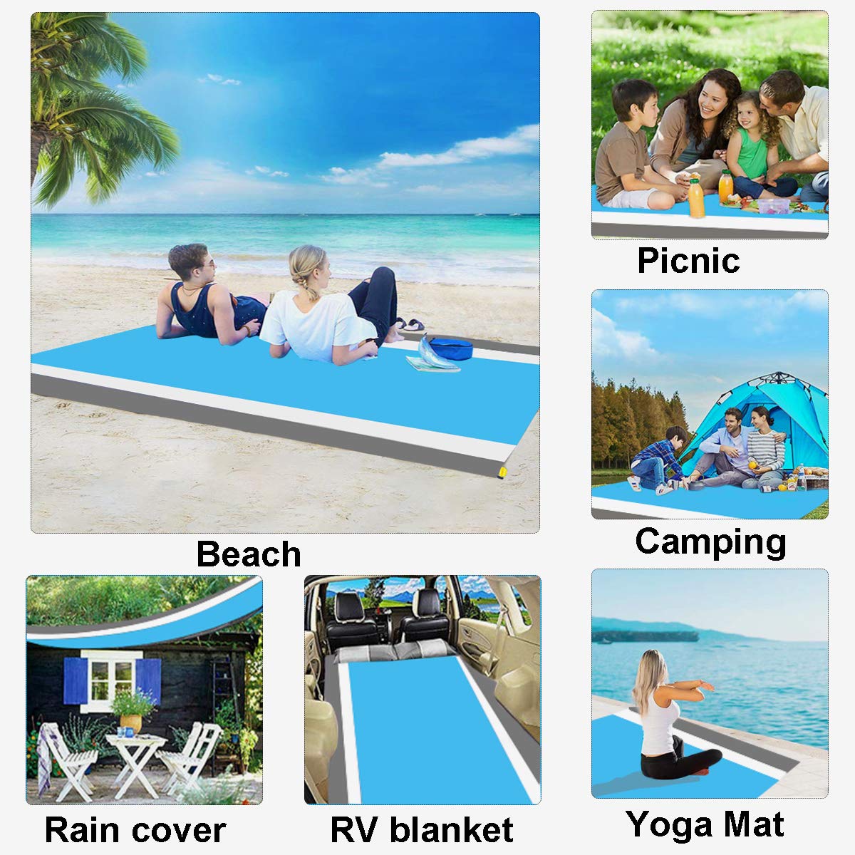 OverseasStore店Beach Blanket Sandproof Sand Mat Beach Beach Picnic