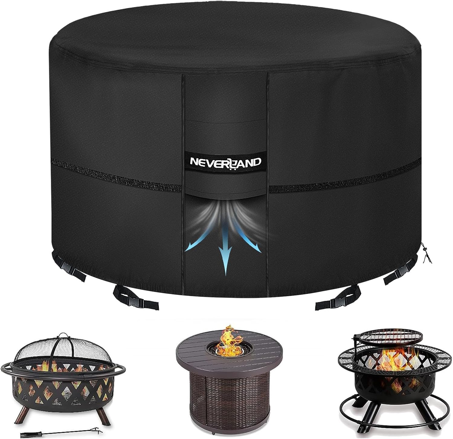 NEVERLAND Waterproof Round Fire Pit Cover Review: Best 600D Oxford for 32-36 Inch Backyard Pits
