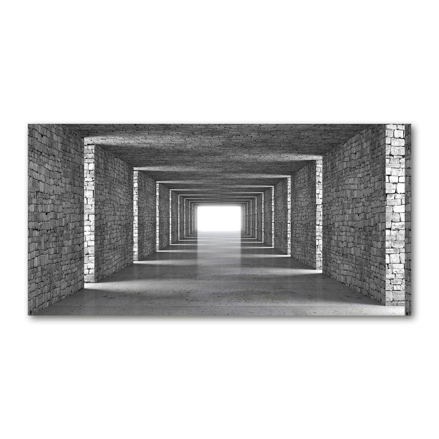 Image verre acrylique gris tunnel de briques pour créer un salon design urbain