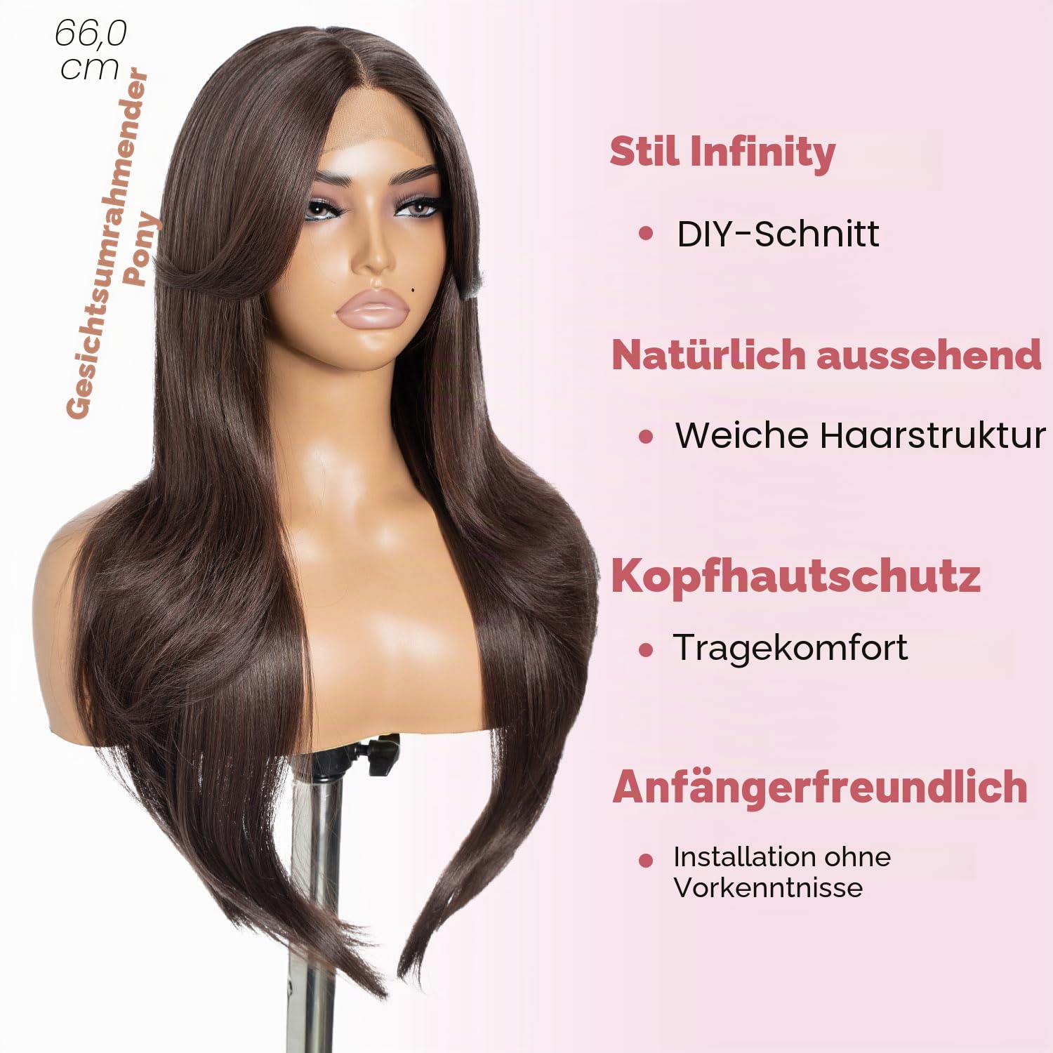 Style Icon Brown Curtain Bangs Wig HD Lace Front Wigs 26 Inches Long Muti Layered Wigs Synthetic Lace Front Wig 13x5x1 T Part Wig for Daily Party Use