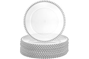 Lawei Clear Plastic Charge Plates with Bead Rim