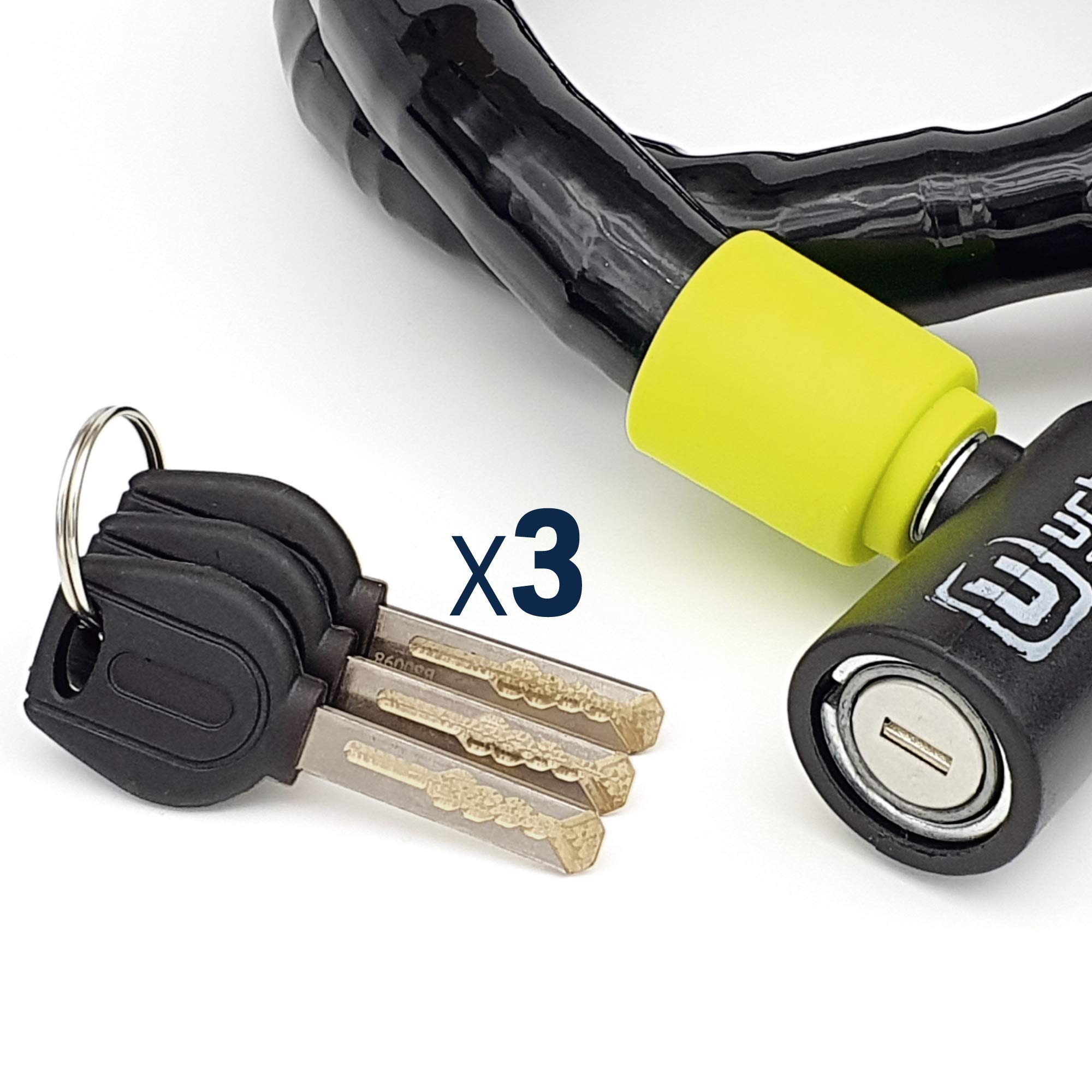 URBAN UR5100 Candado Moto y Bicicleta, Cable de Acero Reforzado con Blindaje Articulado Muy Flexible Fácil de Llevar, Cerradura Alta Seguridad, Antirrobo Moto Bici Eléctrica Scooter Patinete, 100cm