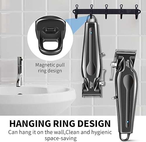 Miniatura 6 de KEMEI Cortapelos profesionales para hombres, cortaúñas para cortar cabello, cortapelos recargables inalámbricas, cortadoras de pelo, herramientas de