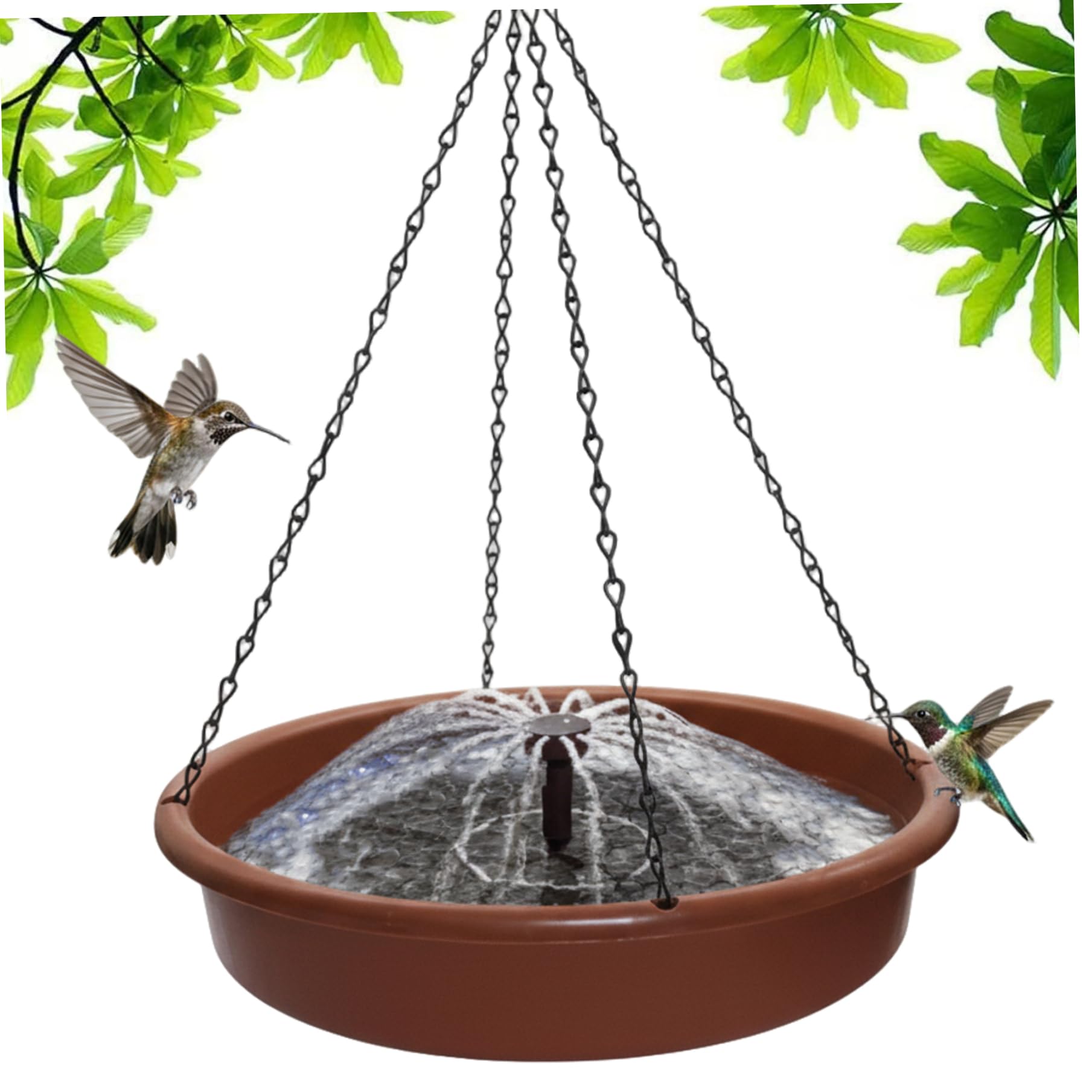 Hanging Bird Bath Fountain - Solar Powered Outdoor Bird Bath with Circulating Water Pump, for Garden Patio Deck to Attract Birds