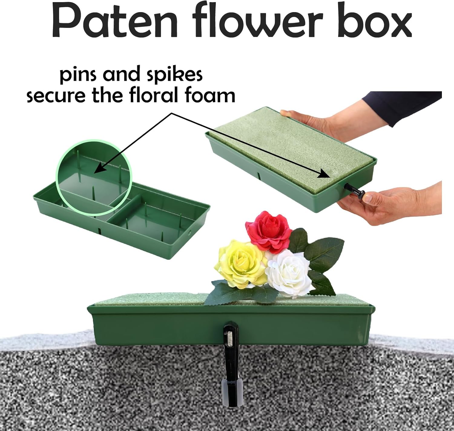 Cemetery Saddles,Graves Cemetery Headstone Saddle Holder, Suitable for 6 to 12 inch Gravestone Flower Stands, Used for Cemetery Decoration, Gravestone Saddle to Withstand high Winds