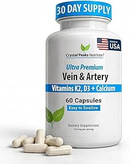 Vein & Artery Supplement - Blood Flow Supplement with Calcium - Blood Circulation Support for Men, Women - Circulation and Vein Support - 60 ct