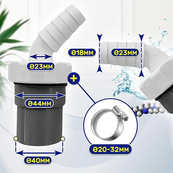 Visita la tienda de MONTERAL Adaptador Empalme Desague Lavadora con Salida para Tubo Ø40 mm y Entrada Ø18-23 mm - Adaptador Desagüe para Lavavajillas Incluye 1 Pieza de Abrazadera Ø20-32 mm - Garantía de 10 Años - MONTERAL in use