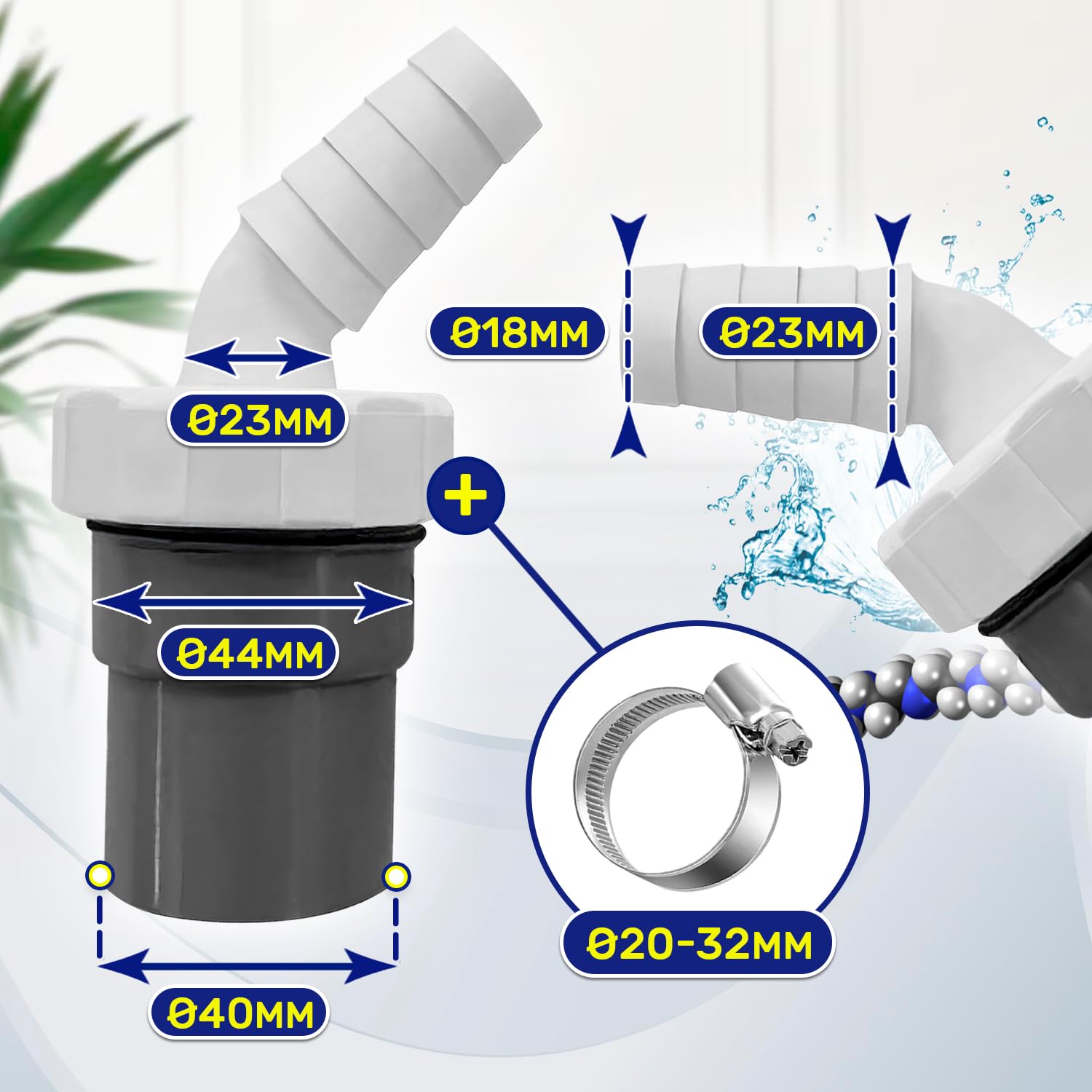 Geschirrspüler & Waschmaschine Abfluss Adapter - Y-Verbinder 40mm