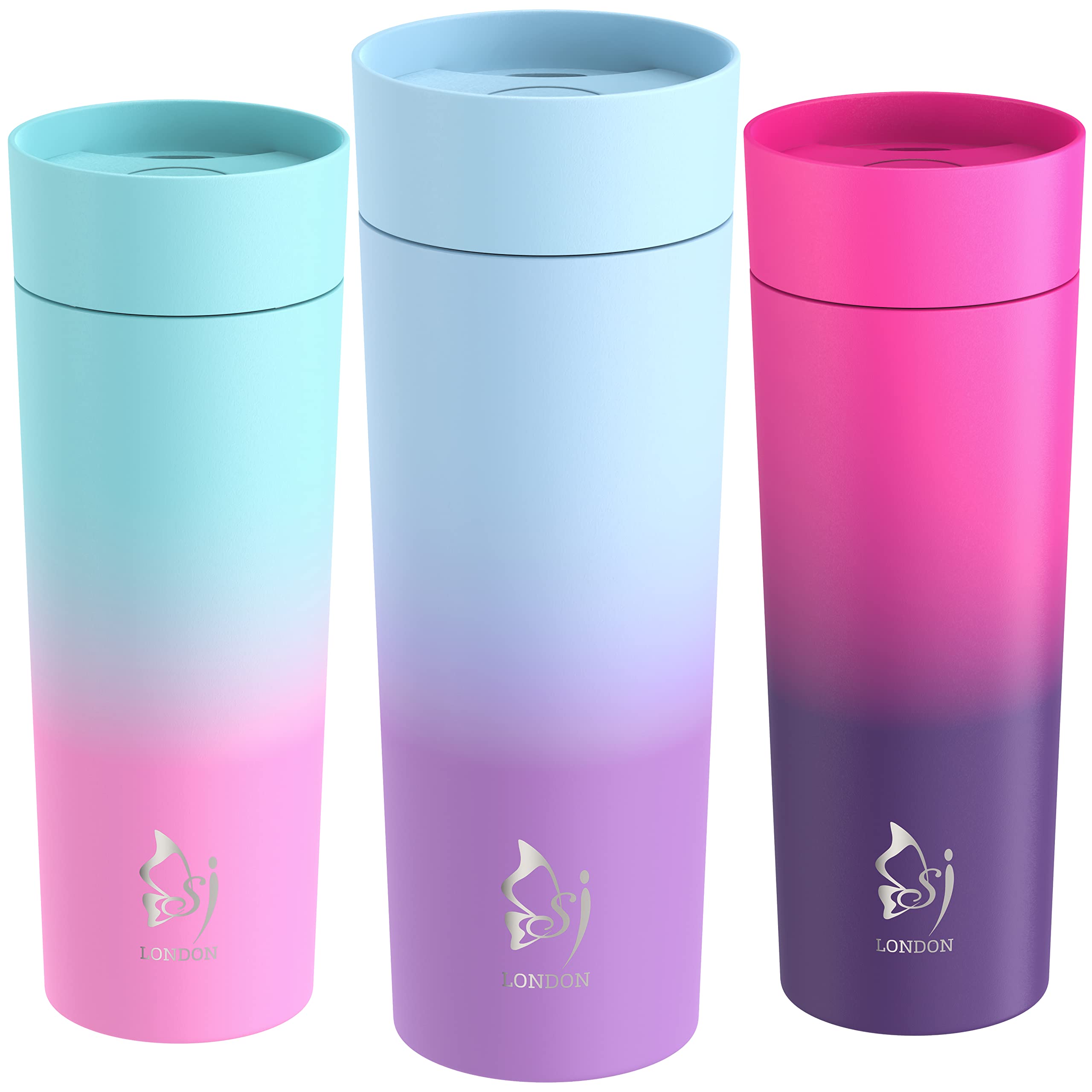 Sophie & Jasmine London Coffee Travel Mug β Insulated Coffee Mug & Thermal Flask, Leakproof Travel Cup, Reusable Coffee Cups for Hot Drinks, Portable Coffee Flask 470ml