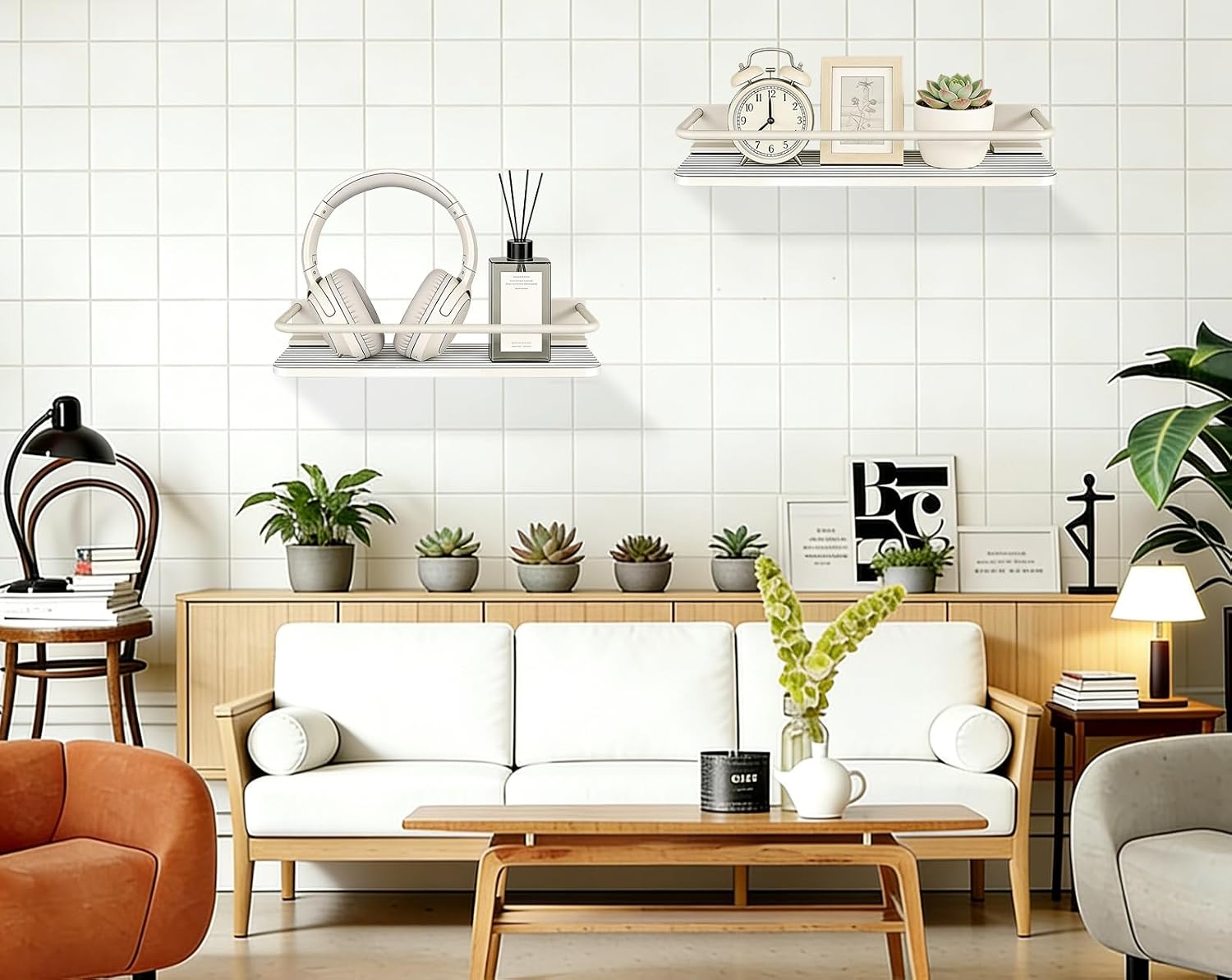 Shelf for Wall, 16 Inch Acrylic Floating Shelves for Wall, Modern Wall Shelves for Living Room, Kitchen, Bedroom