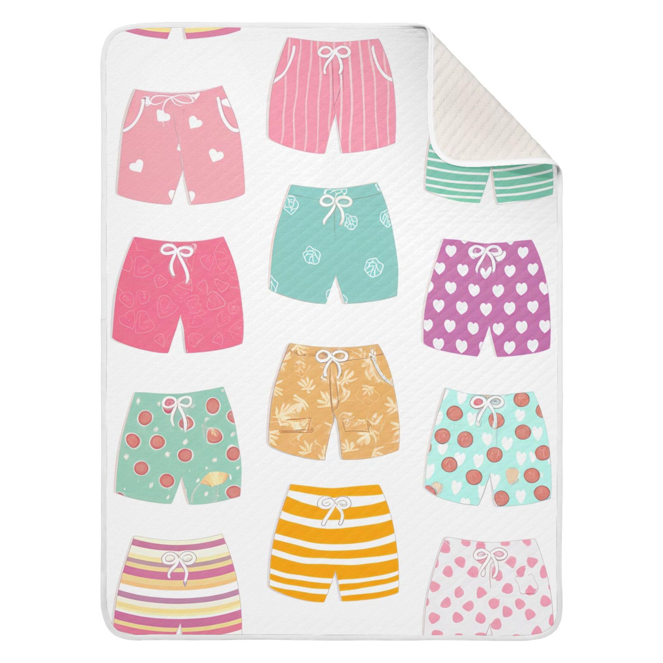 Burbuja Beach Shorts Pattern Baby Blanket for Boys Girls, Nursery Soft Warm Swaddling Receiving Baby Blankets, 30x40 in Toddler Blanket
