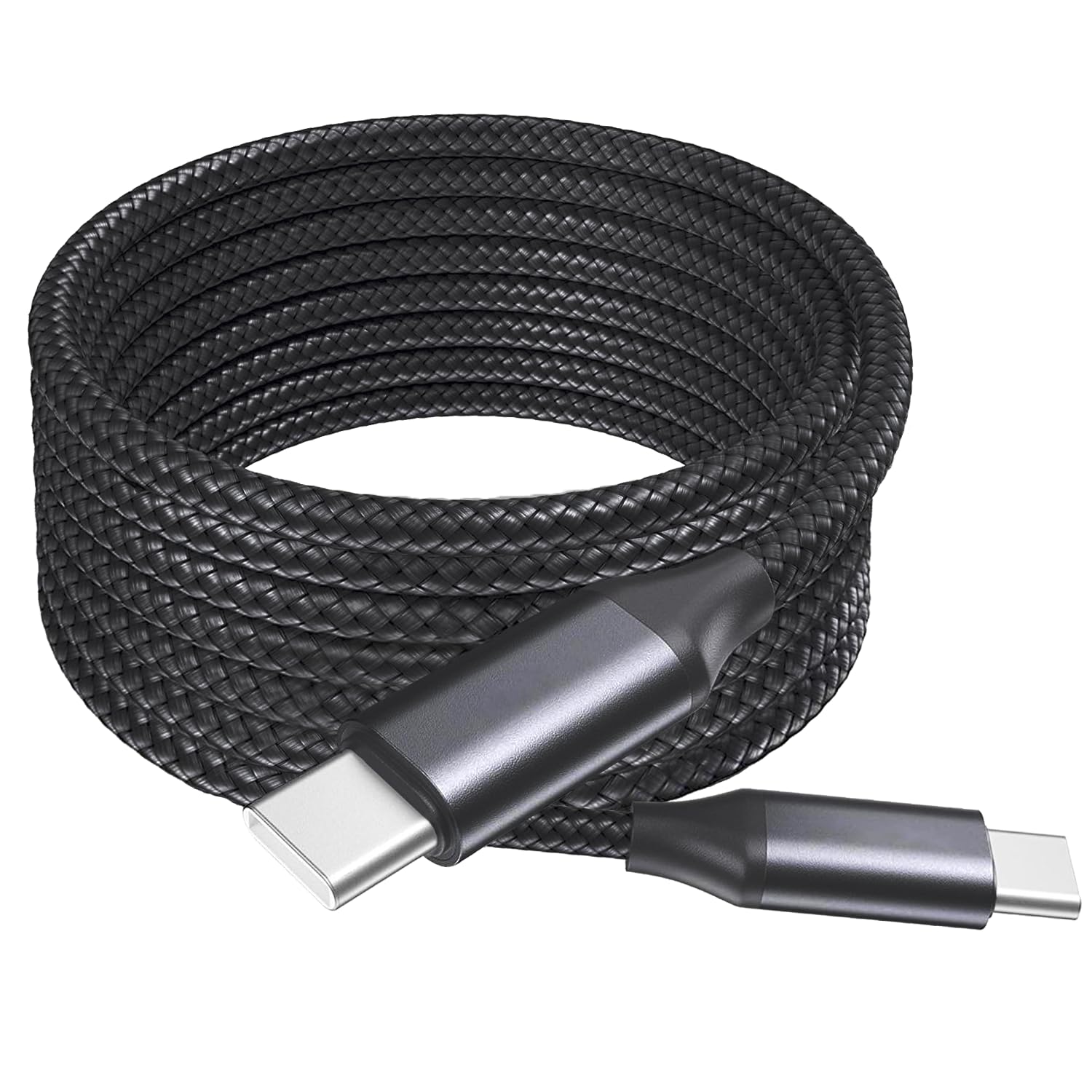 BoxWave Cable Compatible with PWR4GTR Digital Signage Display 55 Inch - DirectSync PD Cable (10ft) - USB-C to USB-C (100W), Long Type C Braided Nylon Alloy Fast Charge - Jet Black