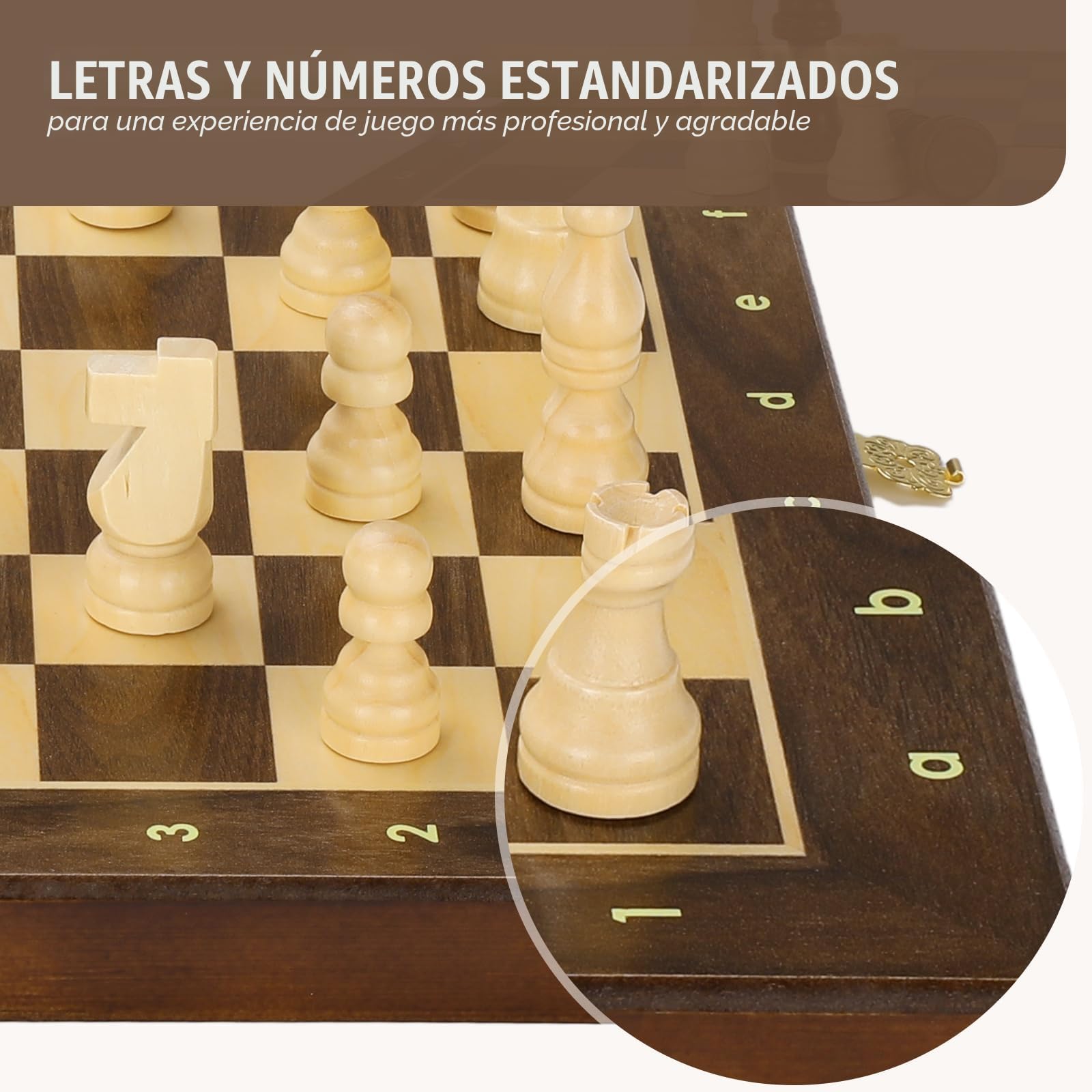 Peradix Tablero Ajedrez Magnetico Madera 30x30CM,Juego Ajedrez Infantil Madera Chess Plegable Profesional para Niños y Adultos de Viaje