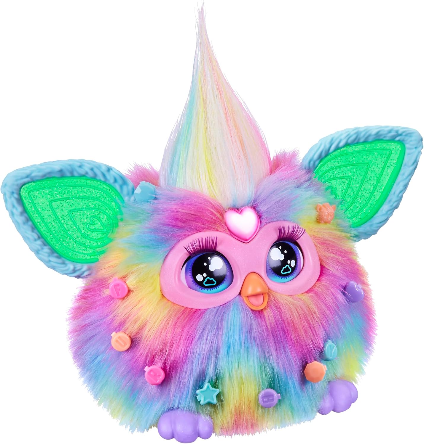 Child interacting with Furby, which is making sounds and movements.