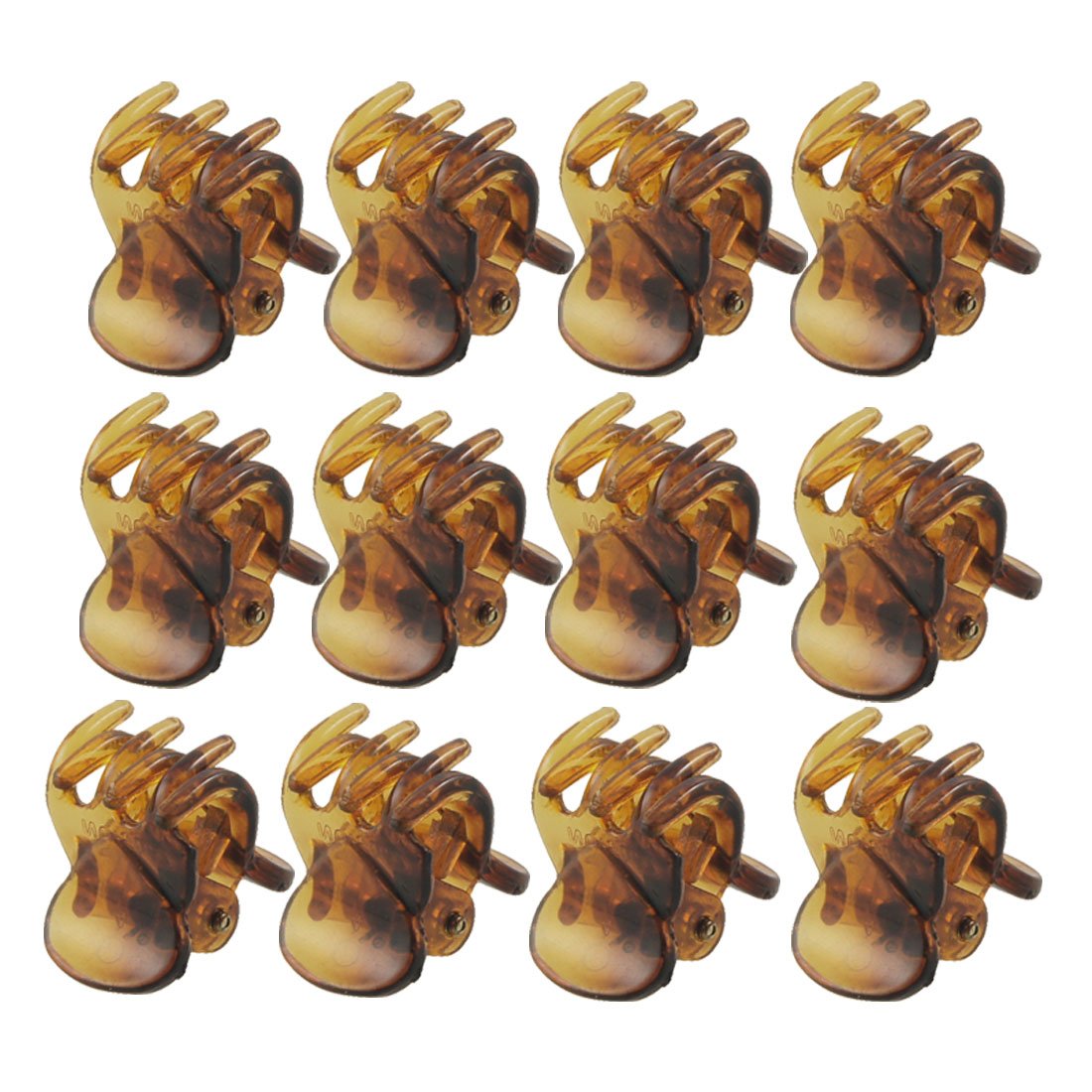 Sourcing Map Girls Brown Mini Claw Clip, Small Hair Jaw Claws Clip Clamps Barrette Diy Hairstyle Decoration For Women, Plastic 12 Pcs