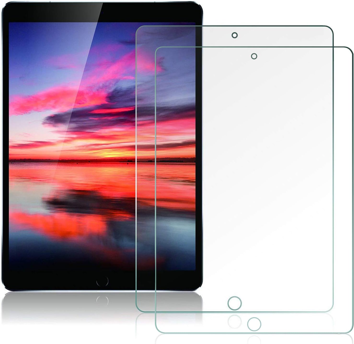 2-Pack Tempered Glass Screen Protector for iPad (9.7-Inch,2018/2017 Model,6th/5th Generation),iPad Air 1, iPad Air 2, iPad Pro 9.7-Inch, Apple Pencil Compatible, Case Friendly