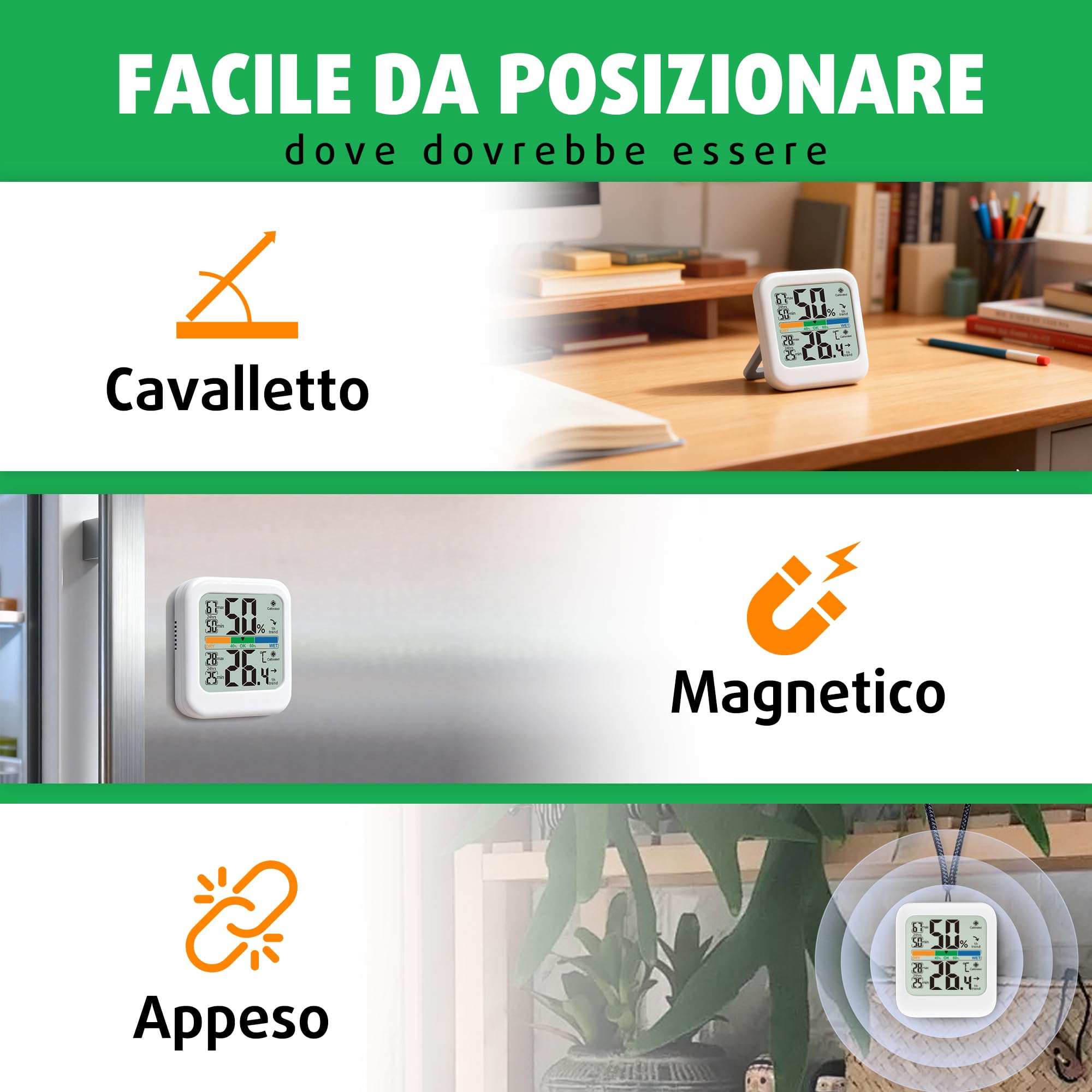 G.CATACC Termometro Igrometro Digitale per Ambiente Interno Misuratore di Umidità Temperatura Casa