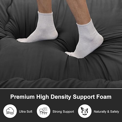 Miniatura 3 de Auemtyn Colchón japonés, colchón de futón japonés, futón plegable y portátil Shiki (shikibuton), colchón grueso enrollable, tapete para dormir