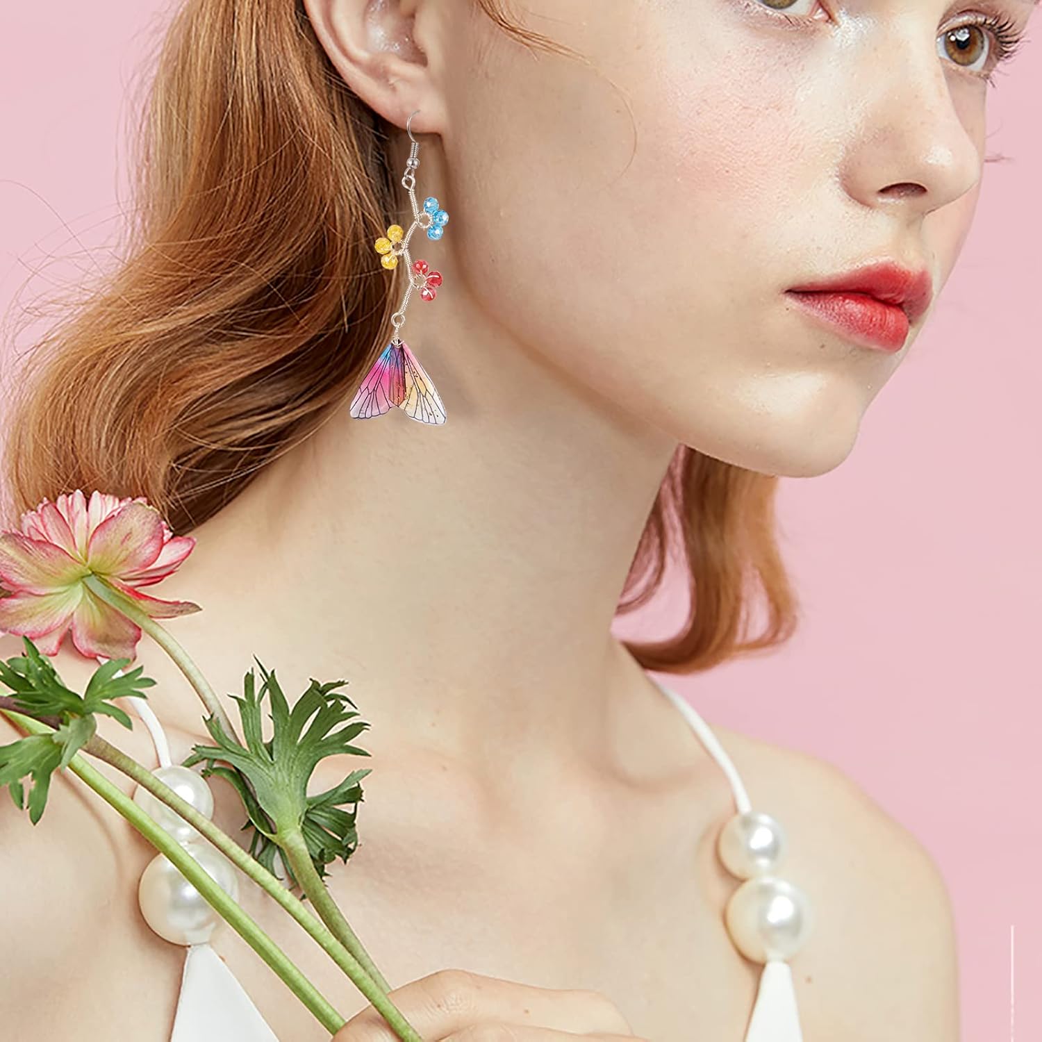 FASHEWELRY 100Pcs Resin Wing Charms Transparent Insects Wing Pendants Colorful Dragonfly Butterfly Wings Hanging Charms with Gold Foil for Jewelry Making - Image 4