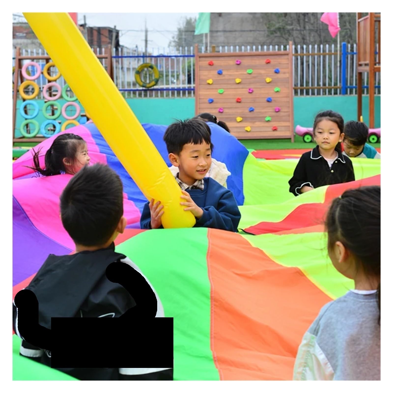 Bunt Fallschirm Spielen Sie Parachute Rainbow Outdoor-Spiele Lustiger Fallschirm for Zelt Kooperative Teambuilding-Aktivitäten Mehrfarbiges Spielzelt(2M Parachute)