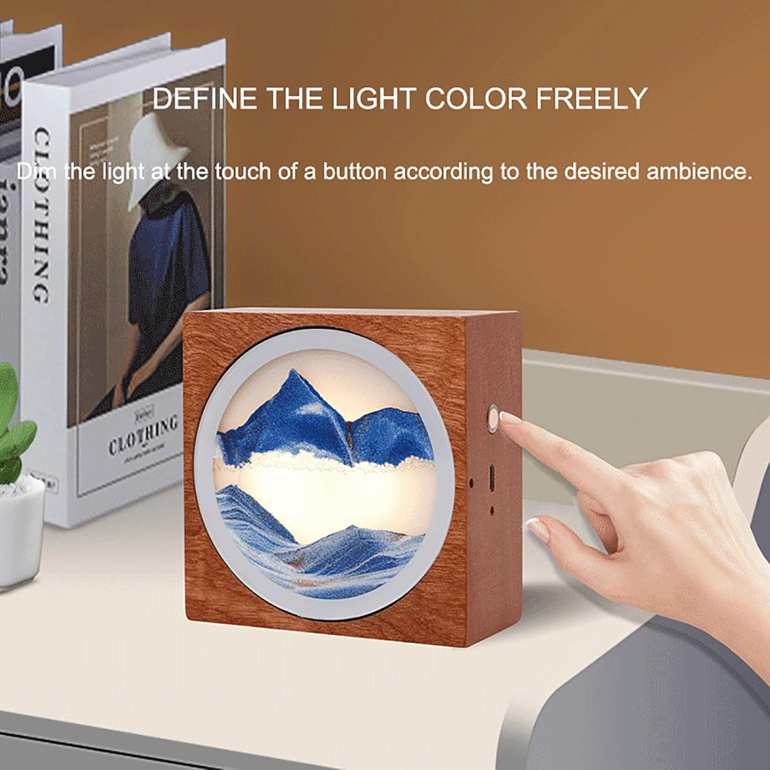 Table Lamp Moving Sand Art Lamp, Hourglass Lights, Sand Picture Lamp Sand Art Liquid Motion Colorful Creative Sea Glass Quicksand Painting Night Light