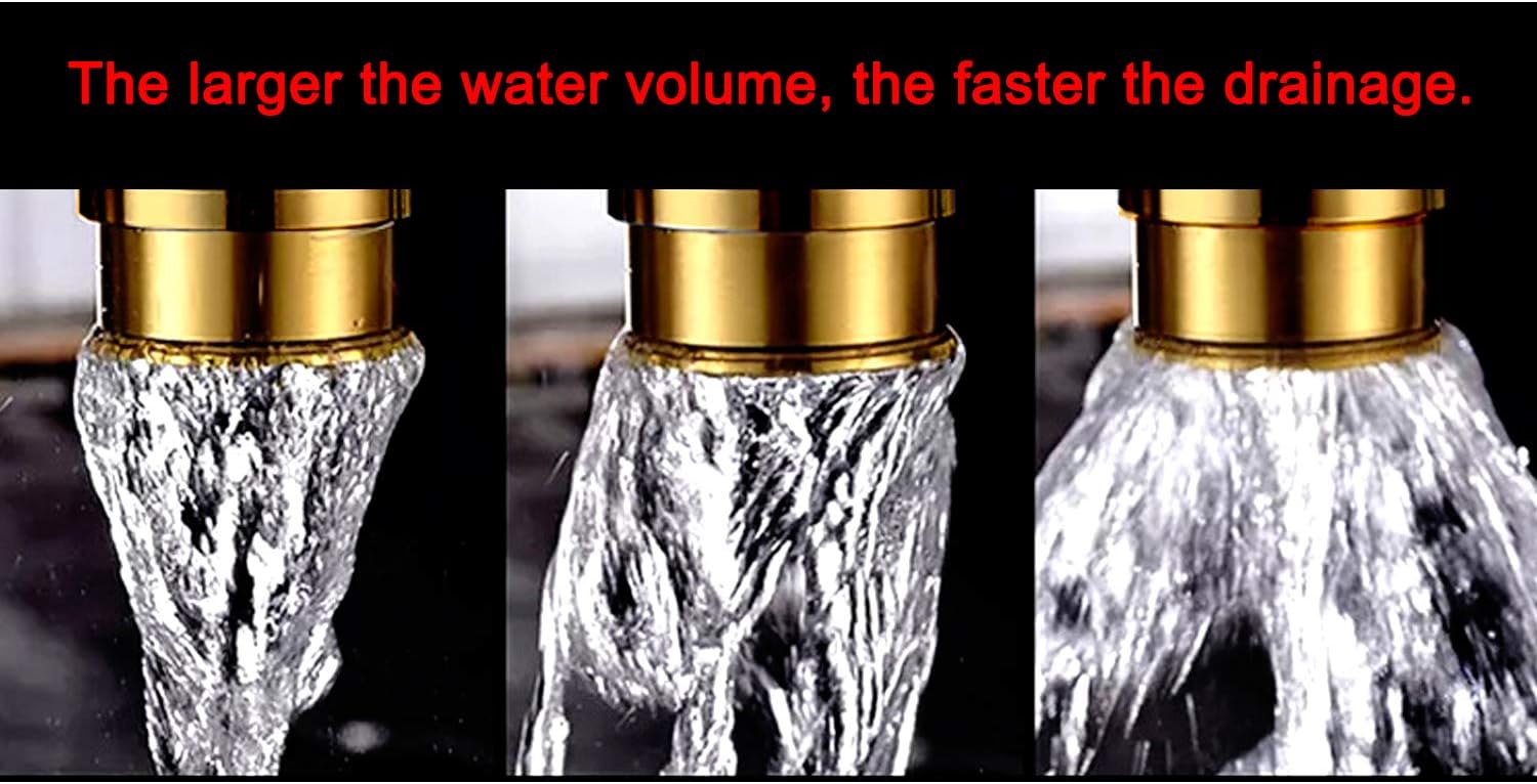 3.9-inch Copper Shower Floor Drain with Removable Strainer Cover, Antrader Square Anti-clogging Bathroom Accessory, Gold - - 