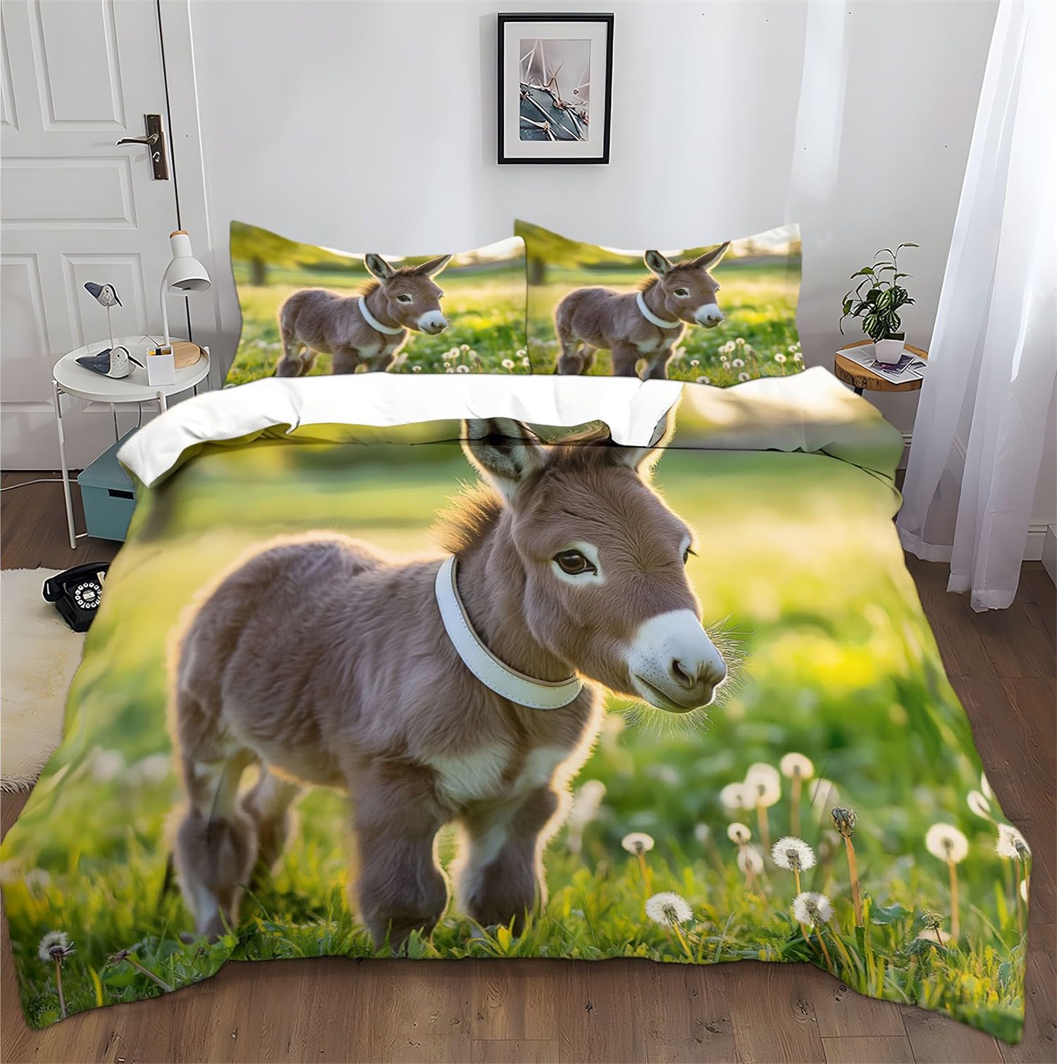 Poszewka na kołdrę urocze zwierzę osioł portret pościel 230 x 220 cm poszewka dekoracja pokój zestaw pościeli dla dzieci młodzieży dorosłych nowoczesny szary