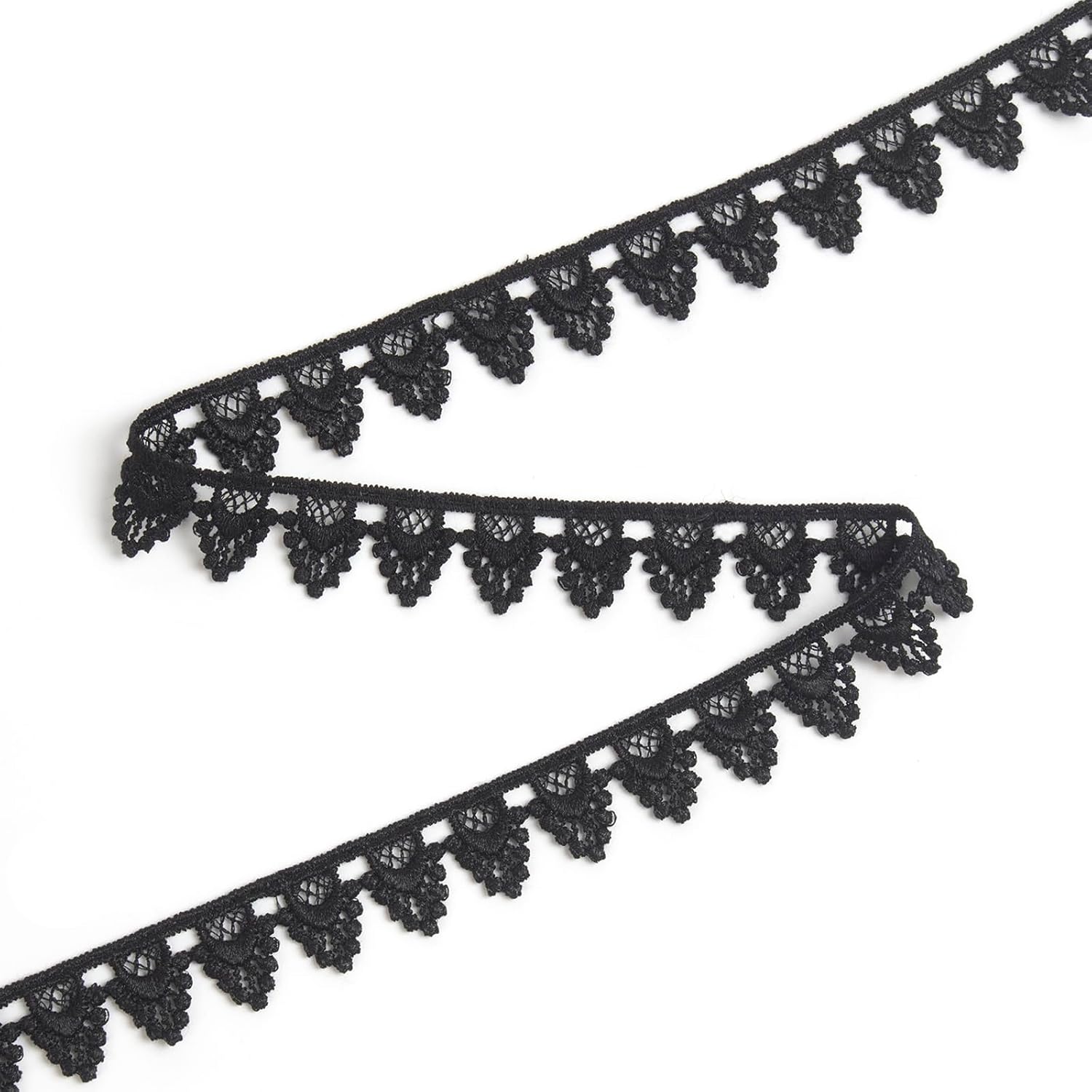 Lace Trim for Sewing 0.74 Inch Wide Fabric Ribbon (Black #F06 (5 Yard))
