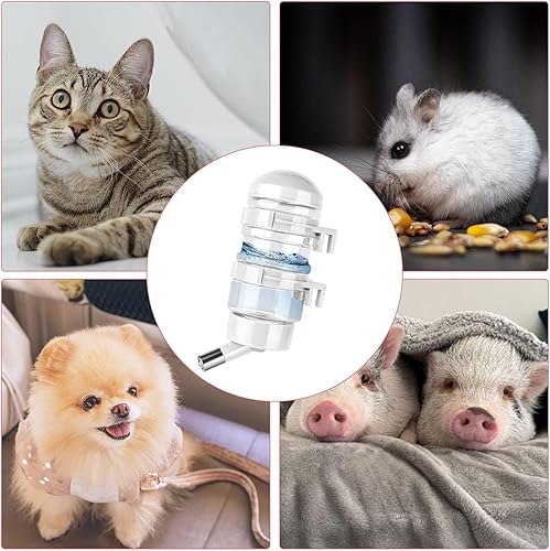 Miniatura 6 de Botella de agua potable para perros sin goteo para jaula de perrera, a prueba de fugas, dispensador de 13.5 fl oz, fuente de alimentación automática