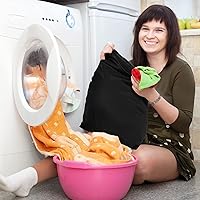 Vista 4 de Shappy 2 piezas de bolsa grande de lavandería para viajes, lavable, impermeable, para ropa sucia húmeda y seca, para baño y ejercicio (negro sólido)